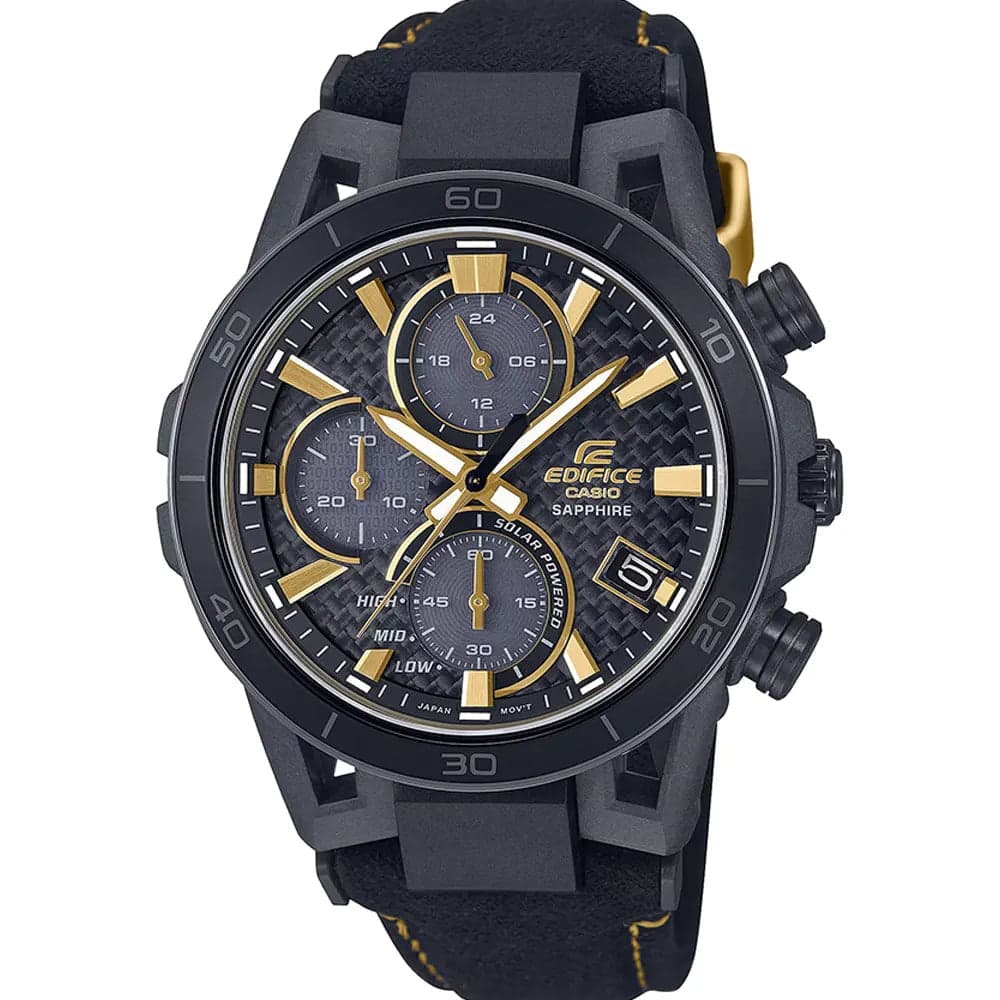 Casio EFS-S640ZE-1A Men’s Alcantara Strap Solar Chronograph Watch