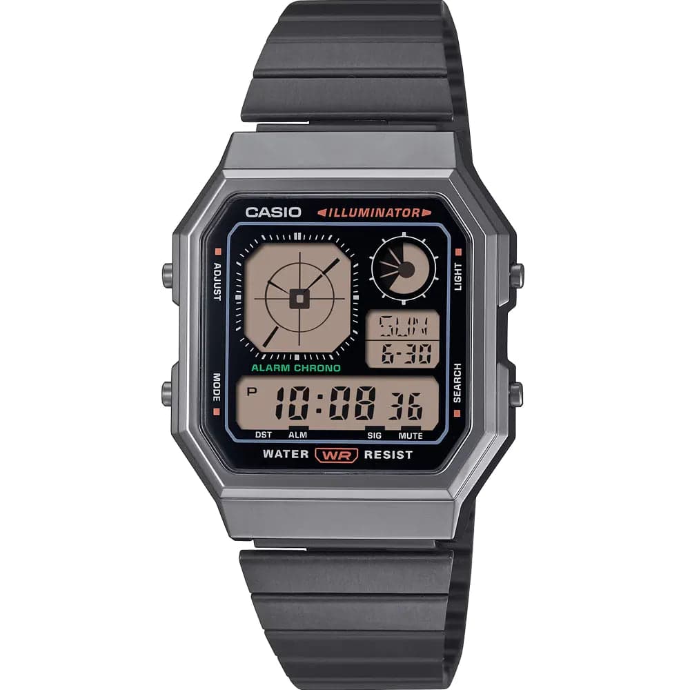 Casio A-130WEGG-1A Unisex Steel Strap Watch