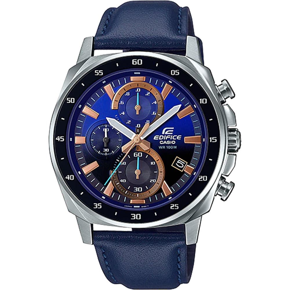 Casio EFV-600L-2A Men’s Blue Leather Strap Chronograph Watch