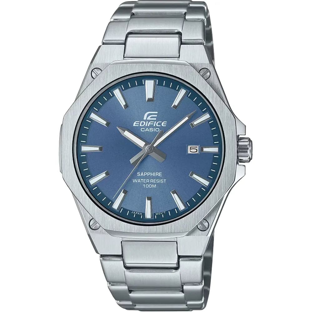 Casio EFR-S108D-2A Men’s Blue Slim Steel Strap Watch