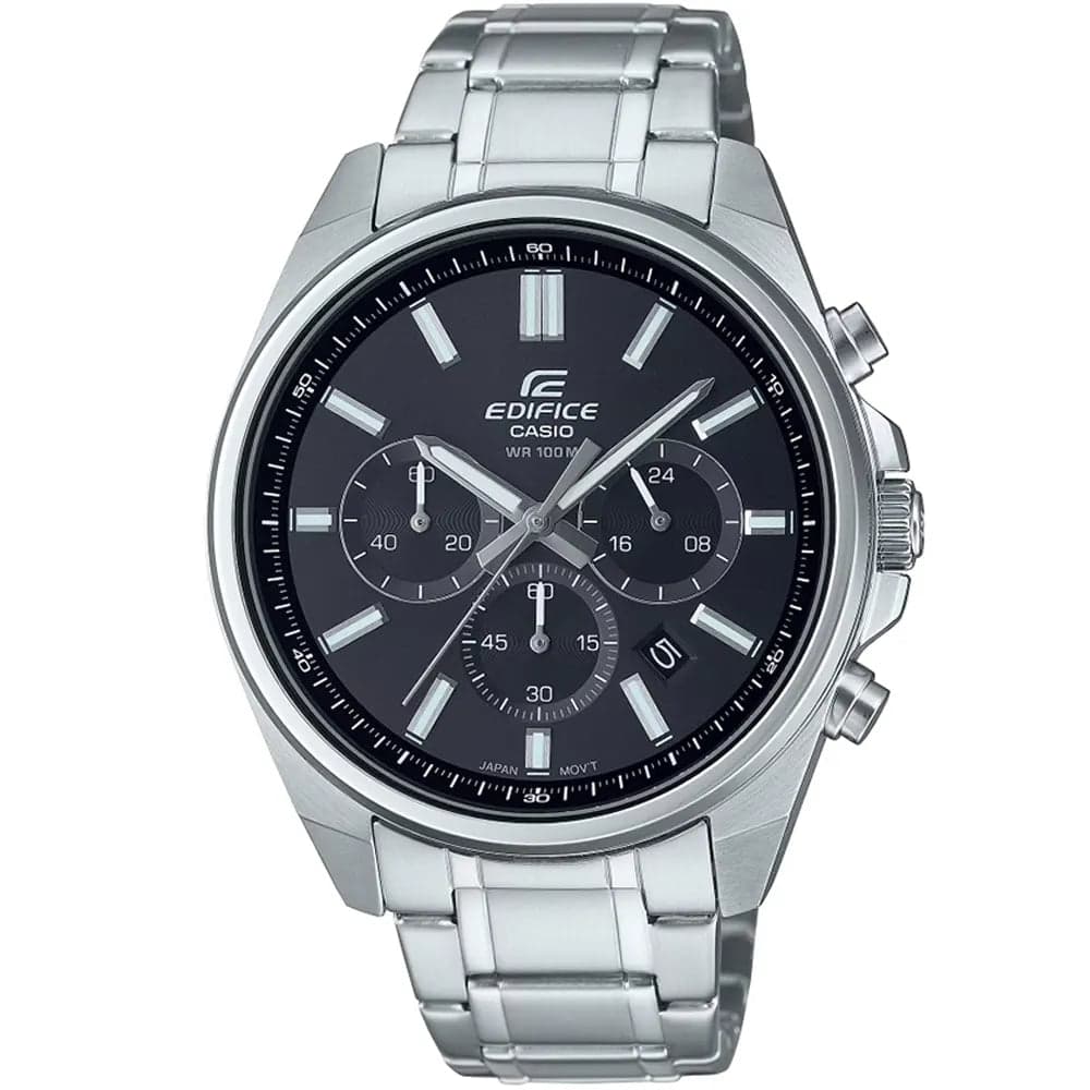 Casio EFV-650D-1A Men’s Black Steel Strap Chronograph Watch