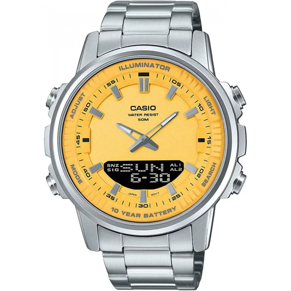 Casio AMW-880D-9A Men’s Gold Steel Strap Watch