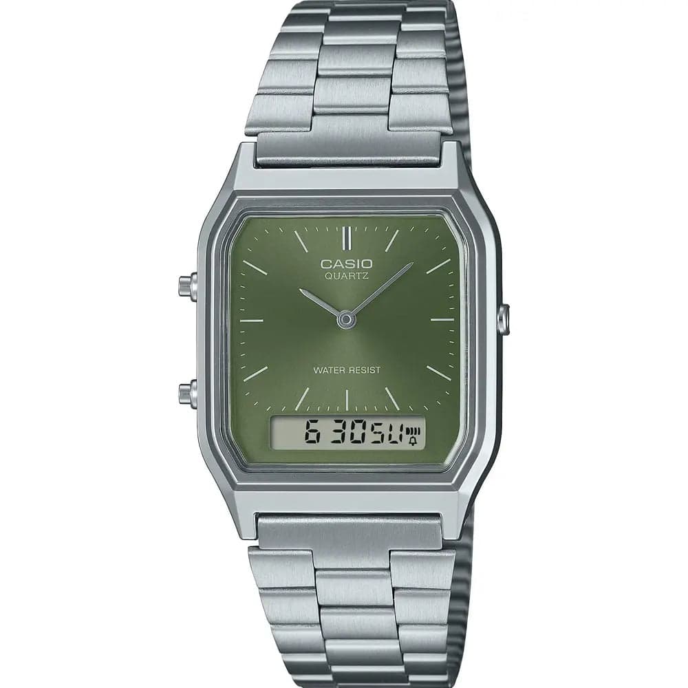 Casio AQ-230A-3A Men’s Steel Strap Analog Digital Watch