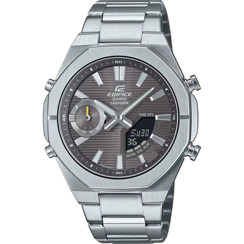 Casio Edifice ECB-S10D-8A Men’s Silver Steel Strap Watch