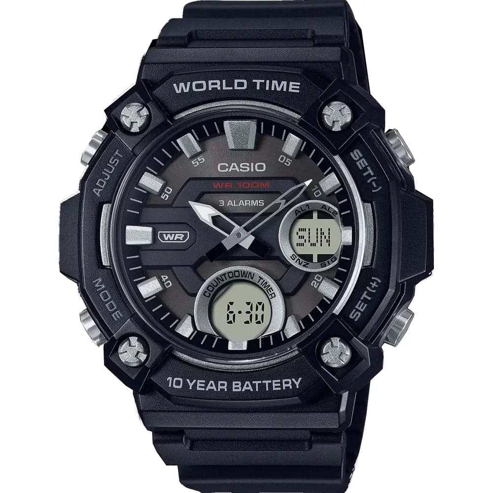 Casio AEQ-120W-1A Men’s Black Rubber Strap Analog-Digital Watch