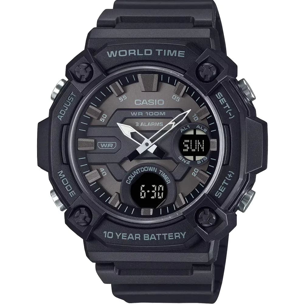 Casio AEQ-120W-1B Men’s Black Rubber Strap Digital-Analog Watch