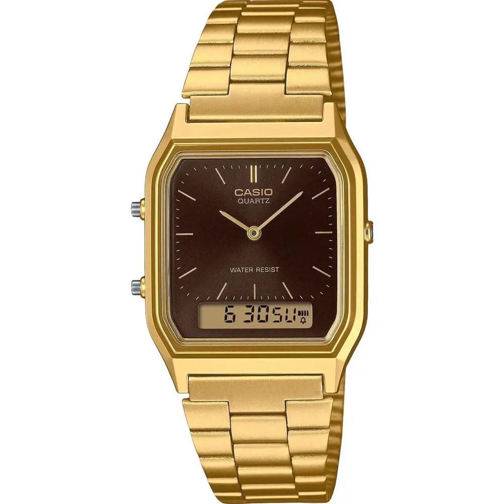 Casio AQ-230GA-5A Men’s Gold Steel Strap Watch