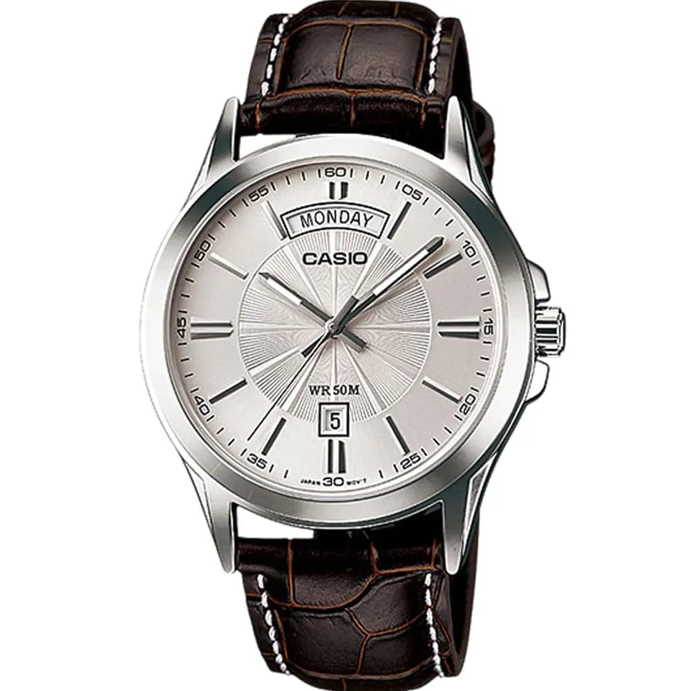 Casio MTP-1381L-7A Men’s Black Leather Strap Analog Watch