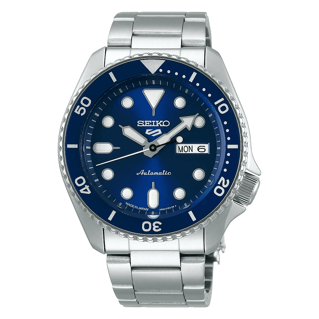 Seiko 5 Sports SBSA001 Men’s Silver Steel Strap Analog Watch