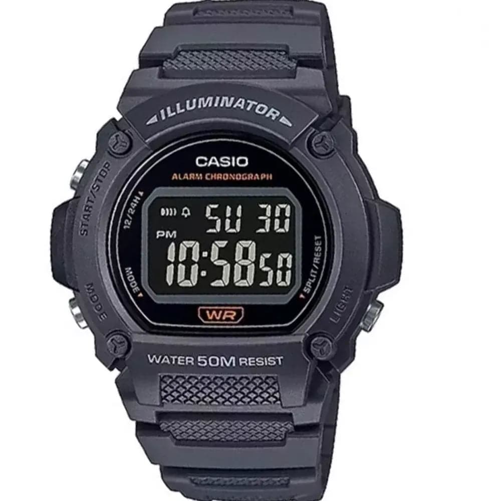 Casio W-219H-8B Men’s Grey Resin Strap Digital Watch