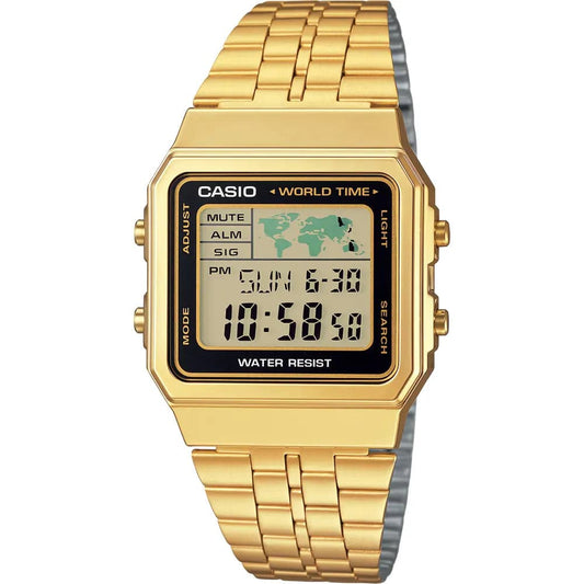 Casio A-500WGA-1D Men’s Gold Steel Strap Watch
