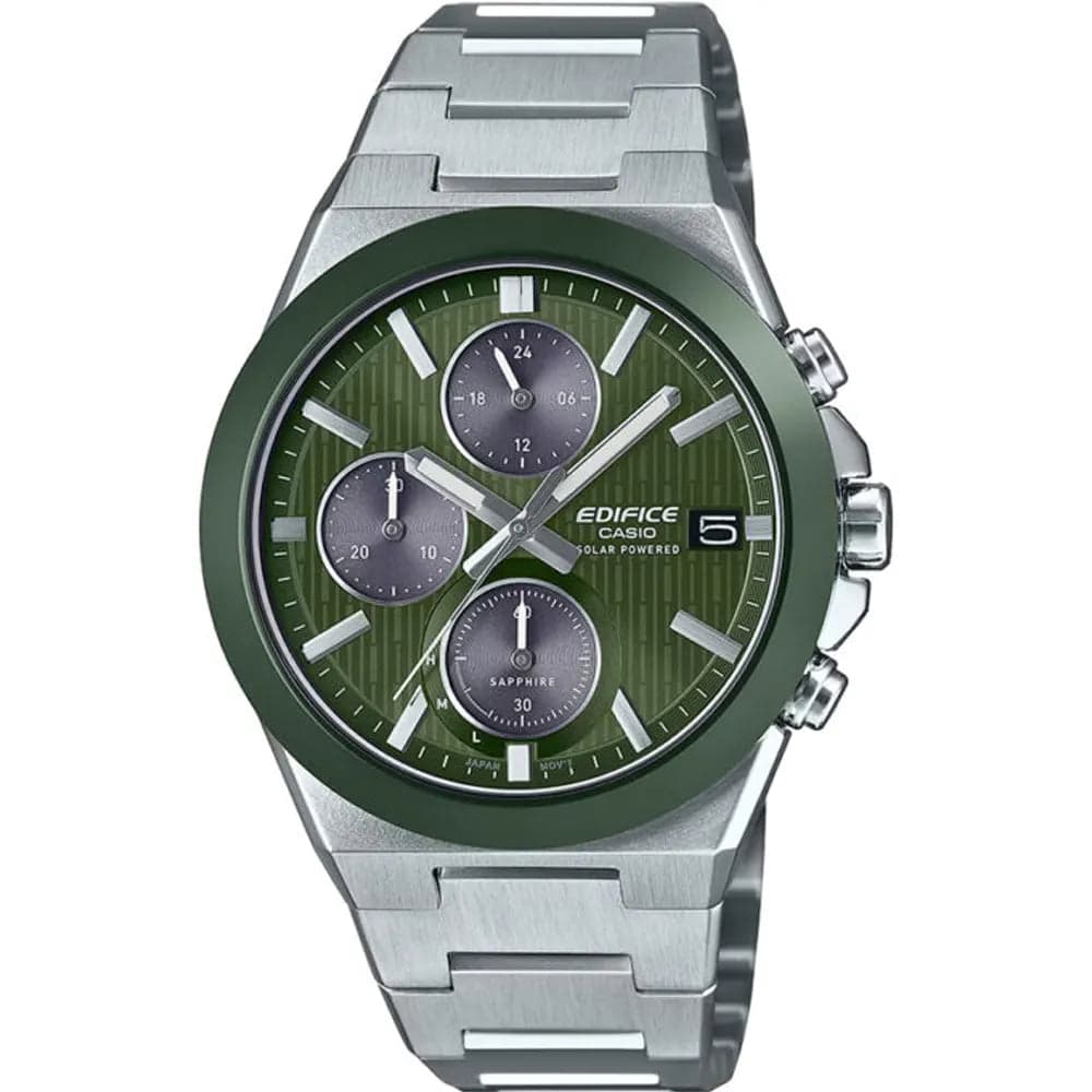 Casio EFS-S650D-3A Men’s Green Steel Strap Solar Chronograph Watch