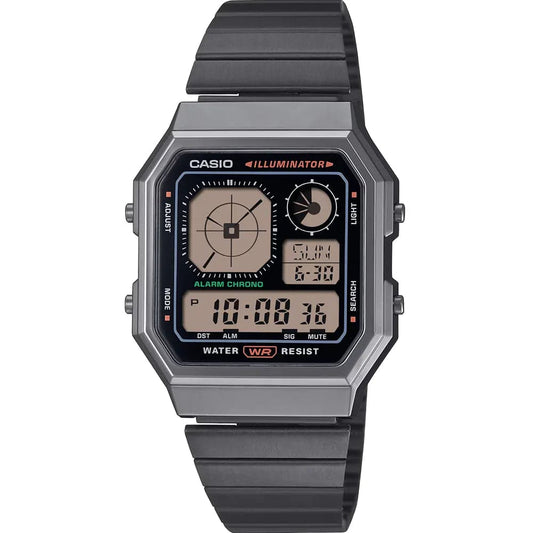 Casio A-130WEGG-1A Unisex Steel Strap Watch