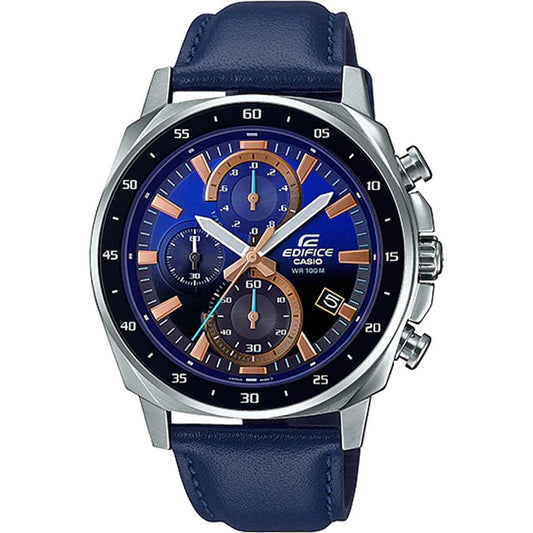 Casio EFV-600L-2A Men’s Blue Leather Strap Chronograph Watch