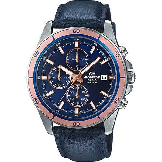 Casio EFR-526L-2A Men’s Blue Leather Strap Chronograph Watch