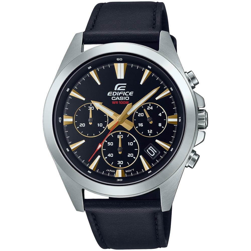 Casio EFV-630L-1A Men’s Black Leather Strap Chronograph Watch