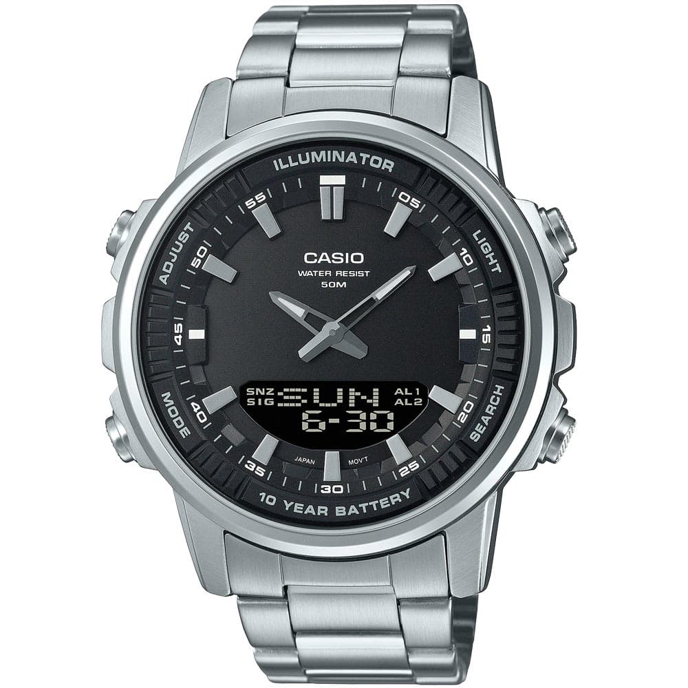 Casio AMW-880D-1A Men’s Steel Strap Analog Digital Watch