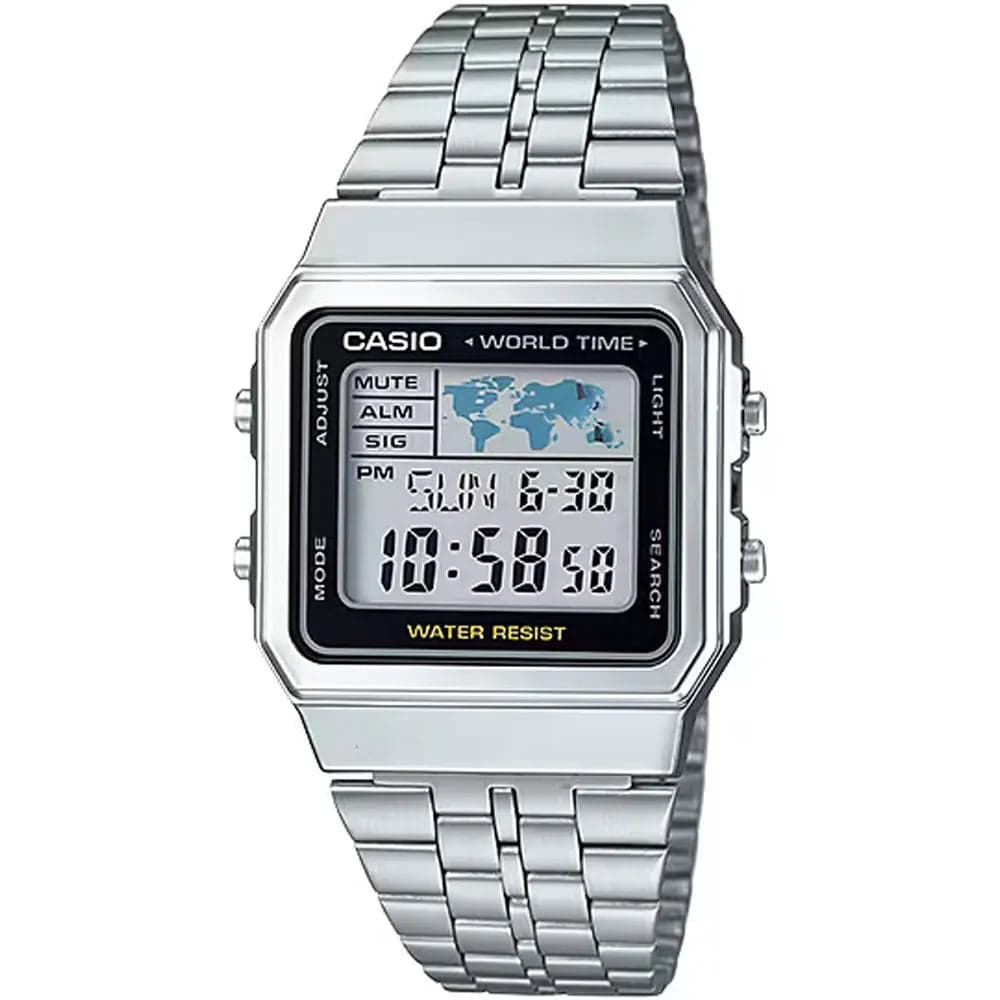 Casio A-500WA-1D Men’s Steel Strap Watch