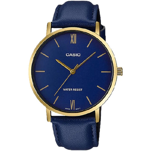 Casio MTP-VT01GL-2B Men’s Blue Leather Strap Analog Watch