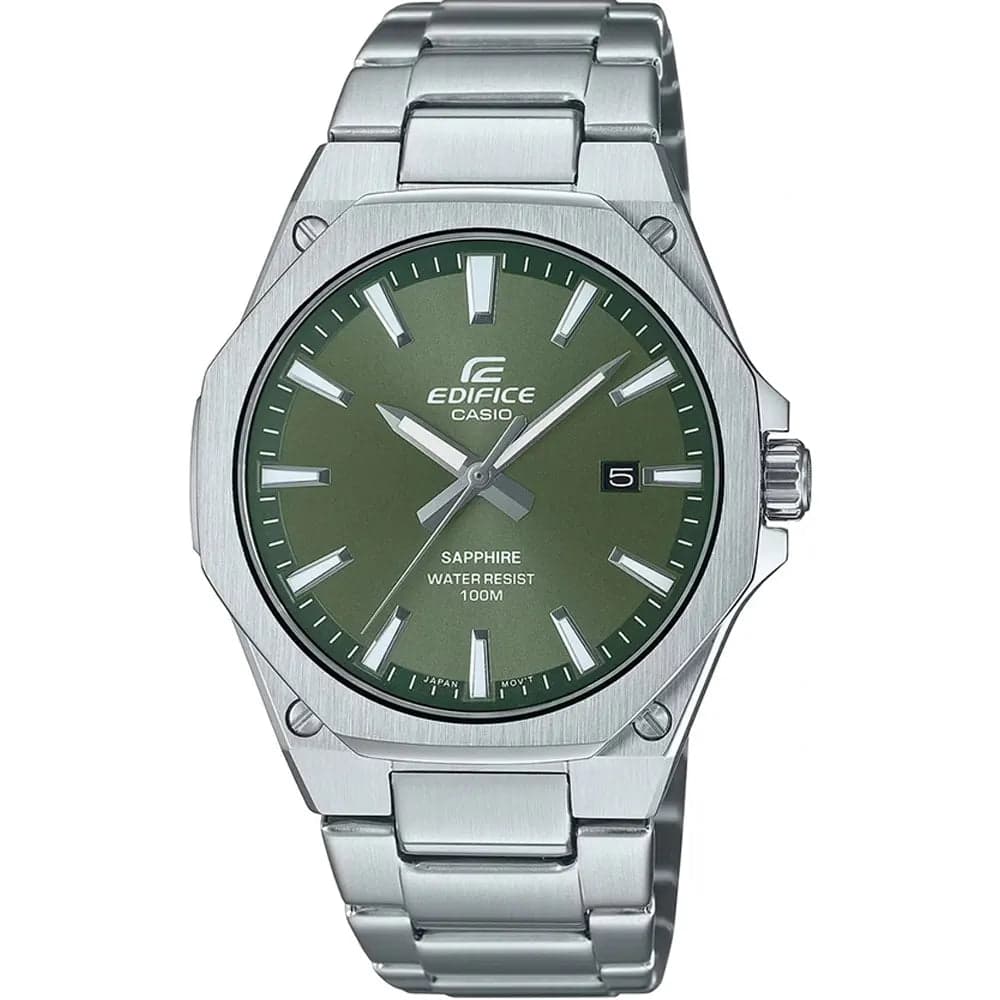 Casio EFR-S108D-3A Men’s Green Slim Steel Strap Watch