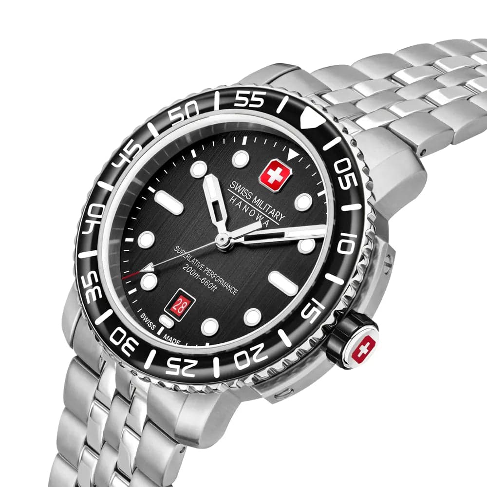 Swiss Military Hanowa SMWGH0001702 Men’s Black Steel Chronograph Watch