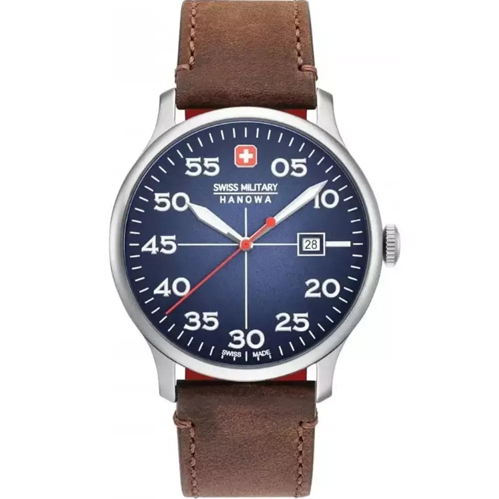 Swiss Military Hanowa 06-4326.04.003 Men’s Black Leather Chronograph Watch