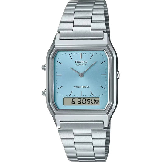 Casio AQ-230A-2A1MQY Men’s Blue Steel Strap Watch