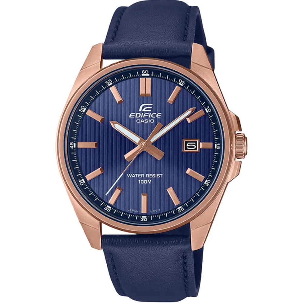 Casio EFV-150CL-2A Men’s Blue Leather Strap Analog Watch