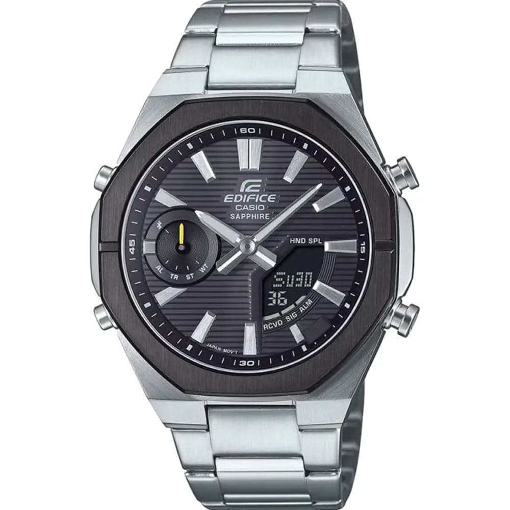Casio Edifice ECB-S10DB-1A Men’s Black Steel Strap Watch
