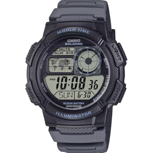 Casio AE-1000W-8A Men’s Grey Resin Strap Digital World Time Watch