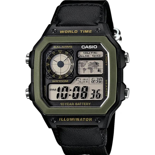 Casio AE-1200WHB-1B Men’s Black Nylon Strap Watch