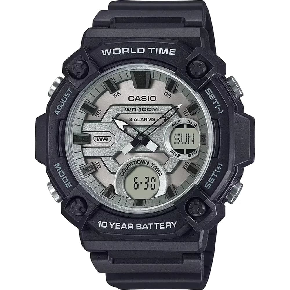 Casio AEQ-120W-7A Men’s White Rubber Strap Digital-Analog Watch