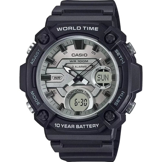 Casio AEQ-120W-7A Men’s White Rubber Strap Digital-Analog Watch