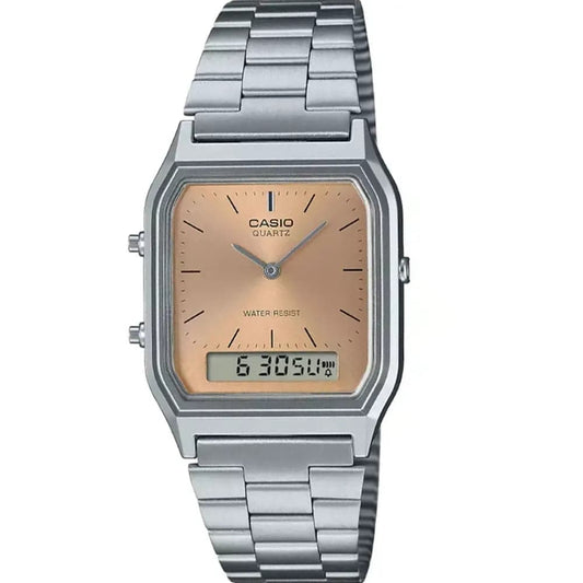 Casio AQ-230A-4A Men’s Rose Gold Steel Strap Digital-Analog Watch