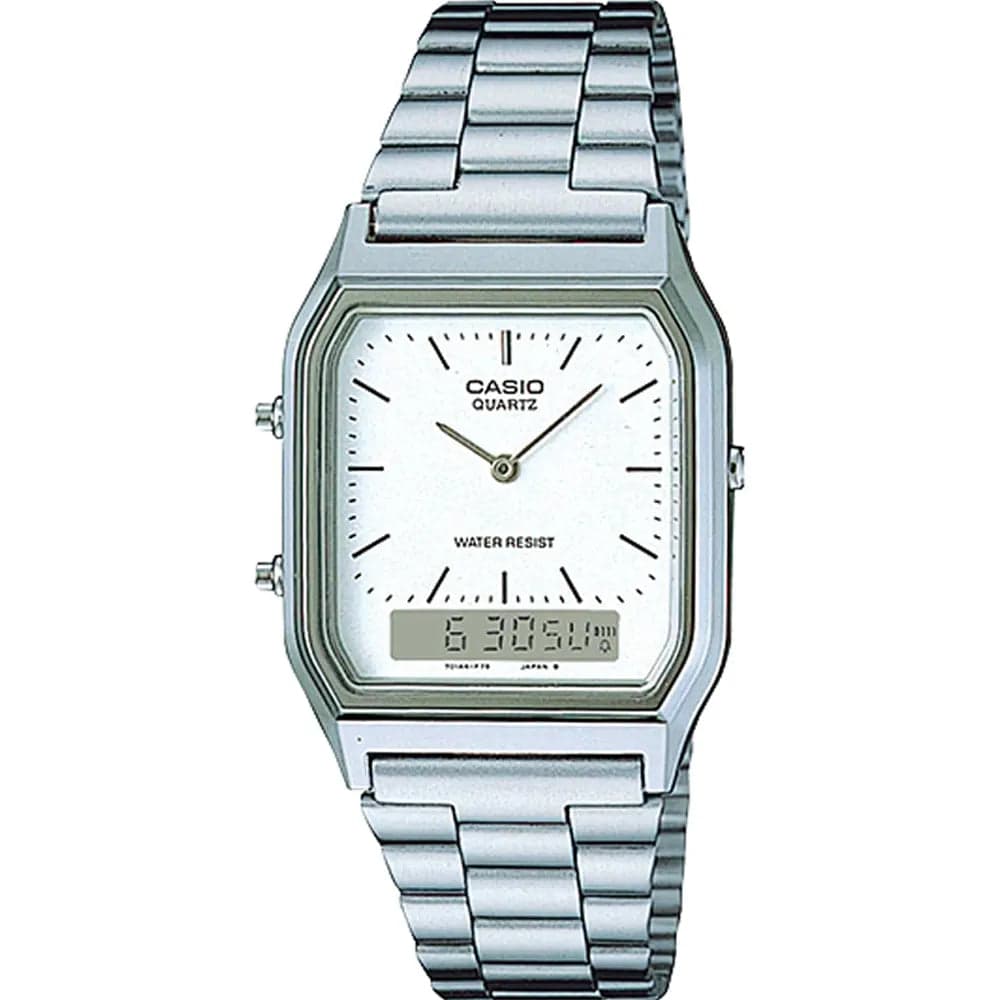 Casio AQ-230A-7D Men’s Silver Steel Strap Watch