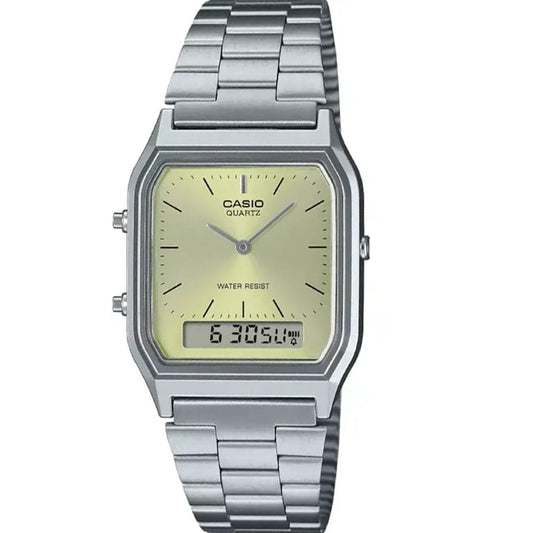 Casio AQ-230A-9A Men’s Gold Steel Strap Digital-Analog Watch