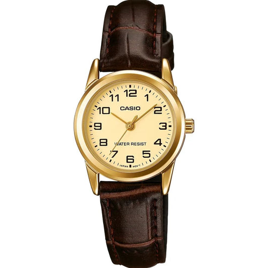 Casio LTP-V001GL-9B Women’s Gold Leather Strap Analog Watch