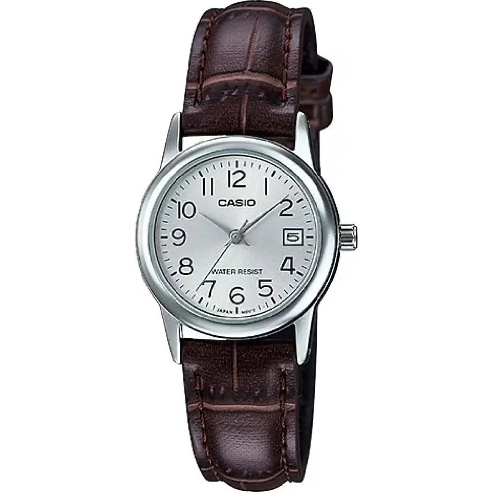 Casio LTP-V002L-7B2 Women’s Brown Leather Strap Analog Watch