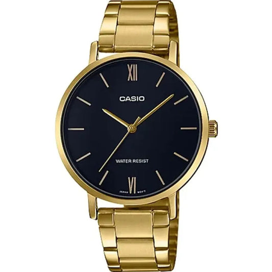 Casio LTP-VT01G-1B Women’s Gold Steel Strap Analog Watch