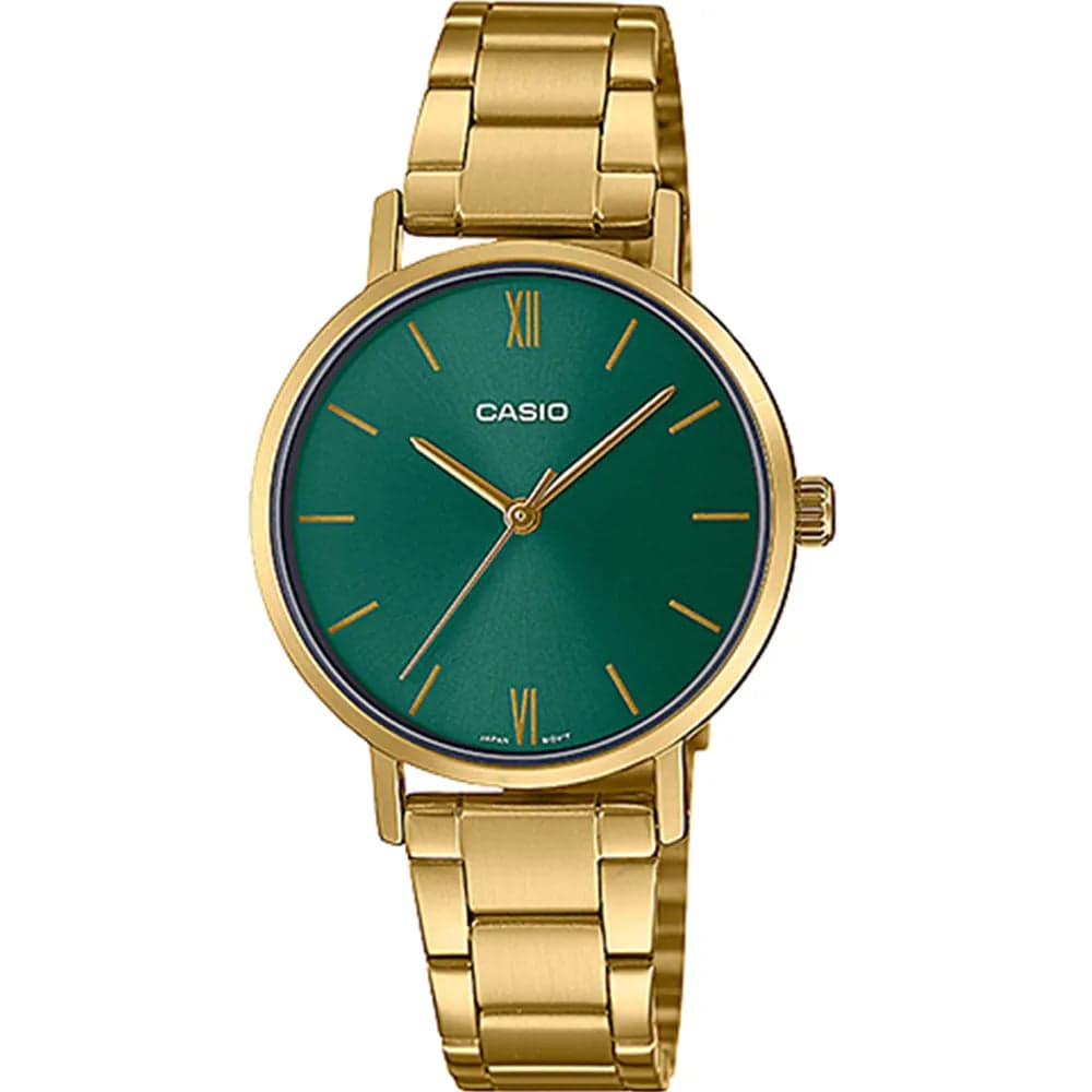 Casio LTP-VT02G-3A Women’s Green Chain Strap Analog Watch