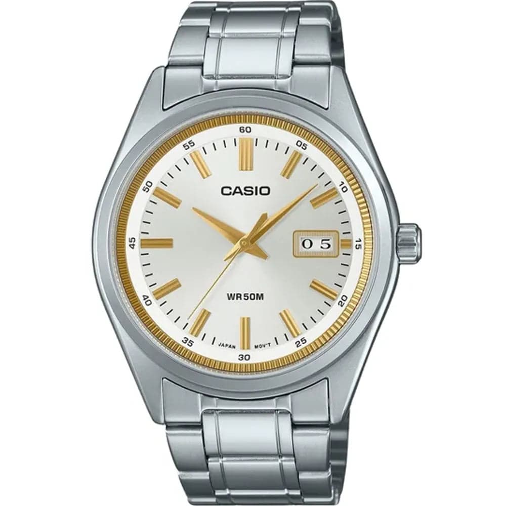 Casio MTP-B180D-7A Men’s Silver Steel Strap Analog Watch