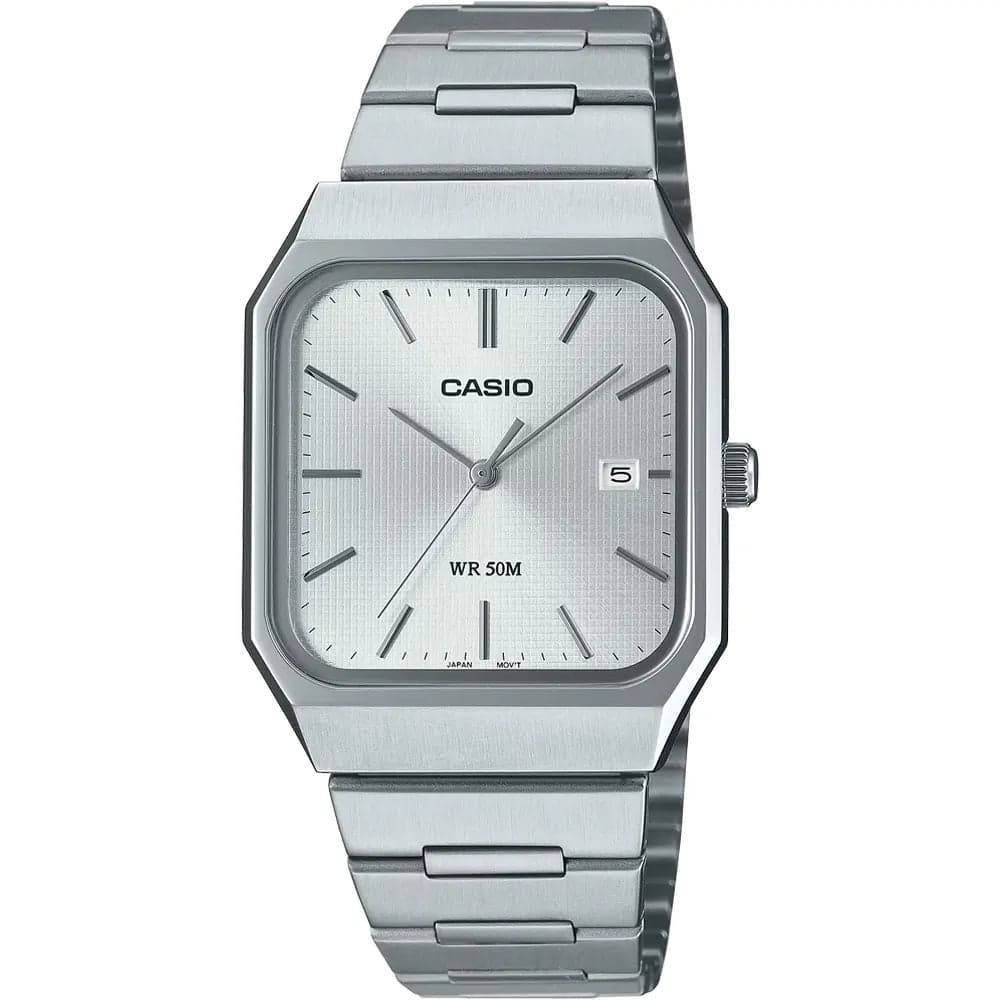 Casio MTP-B185D-7A Men’s Silver Steel Strap Analog Watch