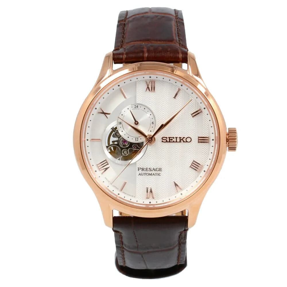 Seiko SARY154 Presage Men’s Brown Leather Strap Analog Watch