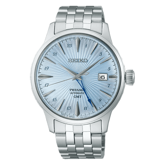 Seiko SARY241 Presage GMT Men’s Silver Steel Strap Analog Watch