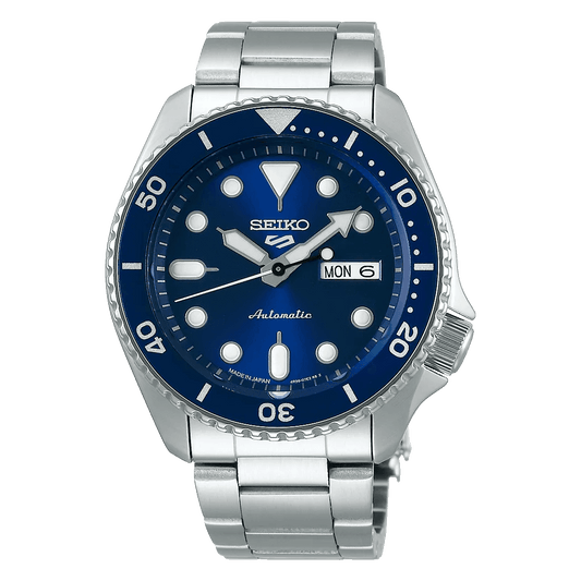 Seiko 5 Sports SBSA001 Men’s Silver Steel Strap Analog Watch