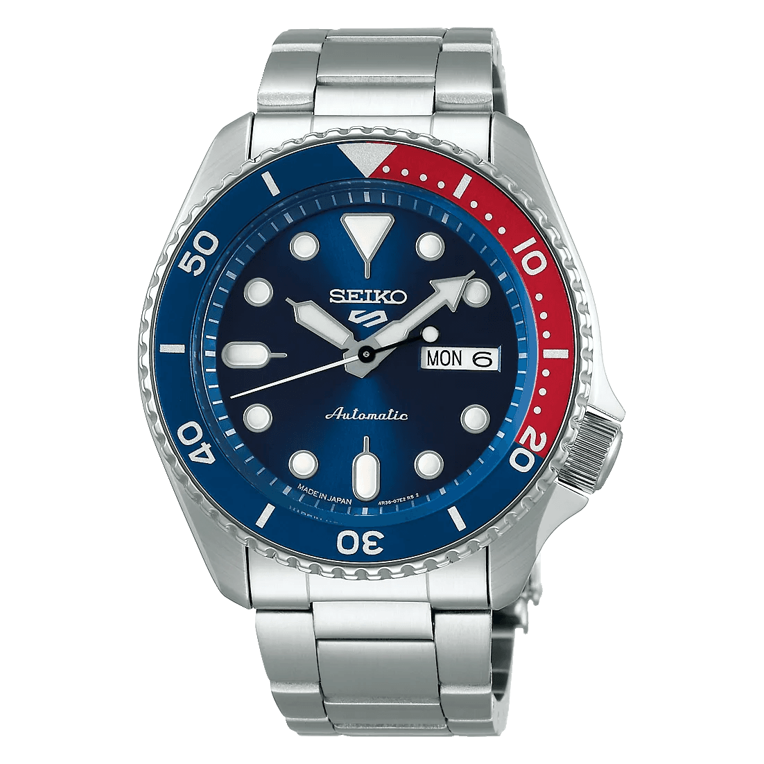 Seiko 5 Sports SBSA003 Men’s Silver Steel Strap Analog Watch