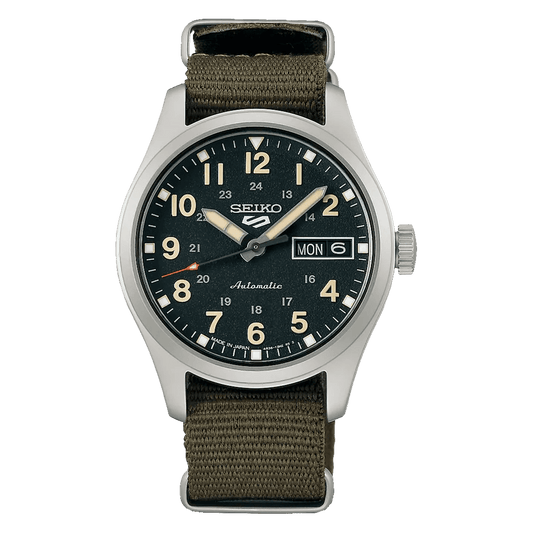Seiko 5 Sports SBSA201 Men’s Black Nylon Strap Analog Watch