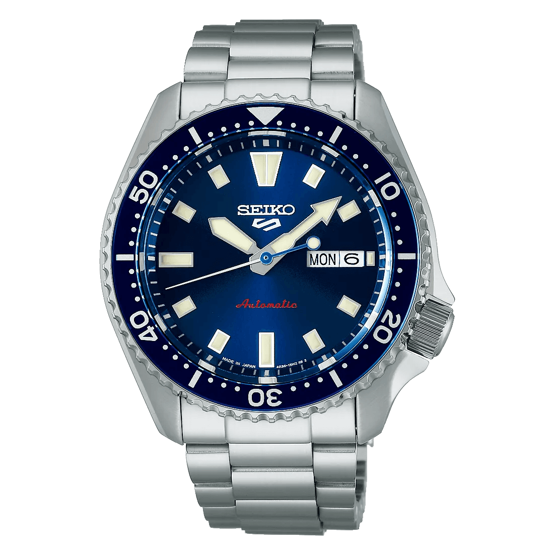 Seiko 5 Sports SBSA303 Men’s Silver Steel Strap Analog Watch