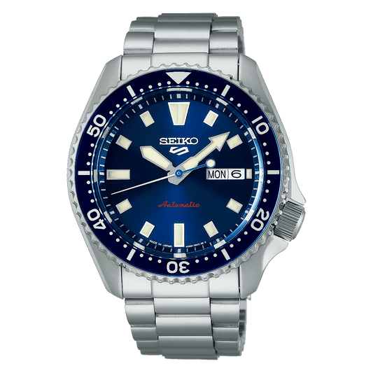 Seiko 5 Sports SBSA303 Men’s Silver Steel Strap Analog Watch