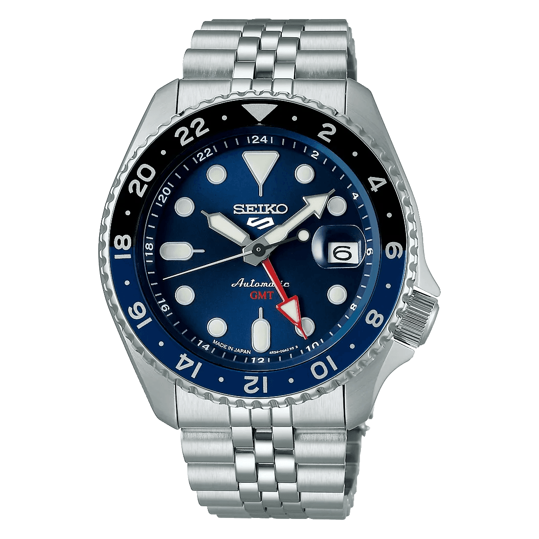 Seiko 5 SBSC003 GMT Men’s Silver Steel Strap Analog Watch